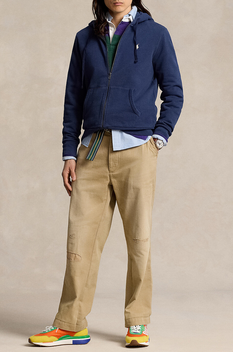 POLO RALPH LAUREN Sweat-shirt zippé à capuche Pony Homme BLEU FONCE 4