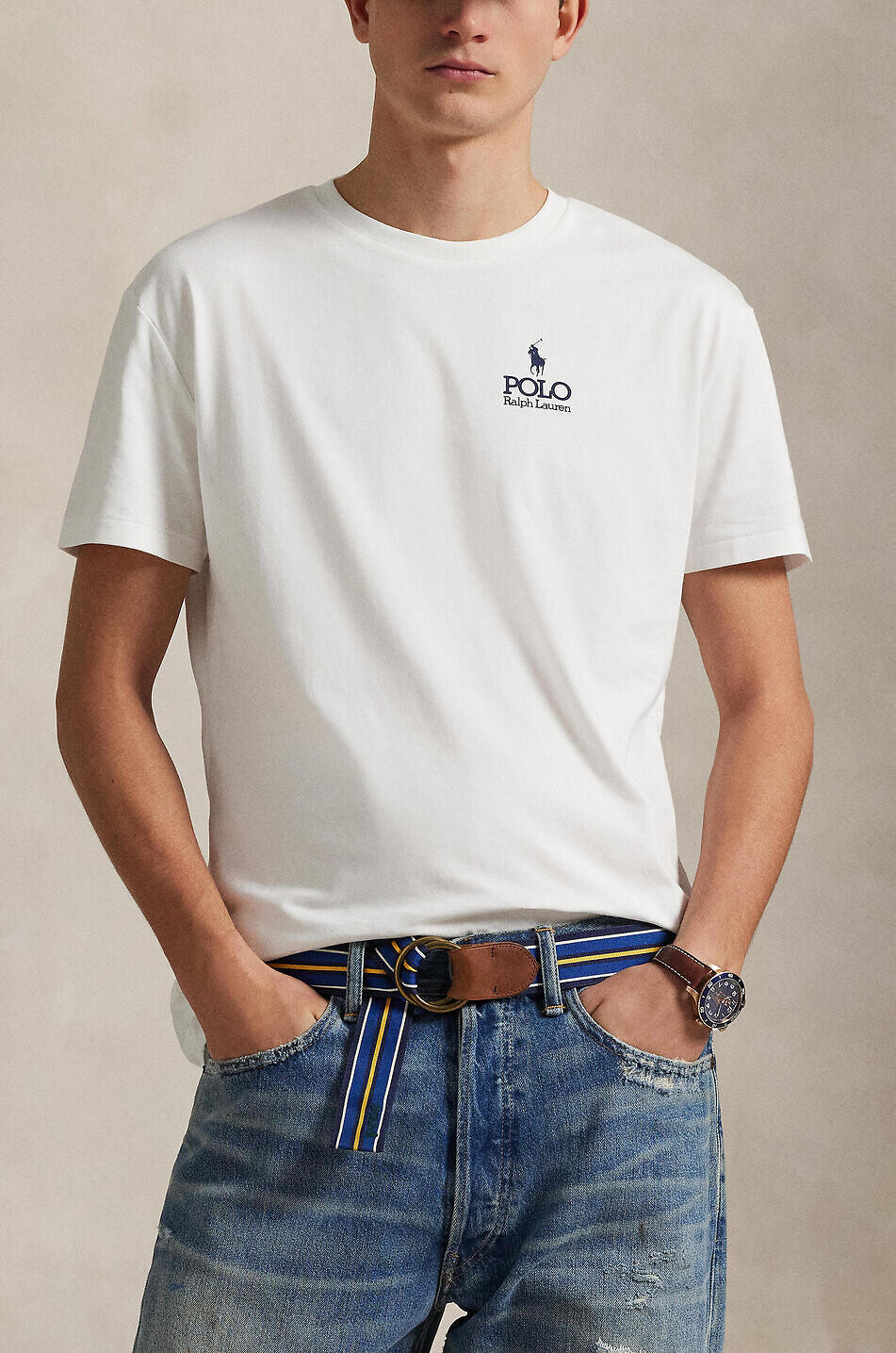 POLO RALPH LAUREN Kurzarm-T-Shirt Classic Fit Vintage Logo Herren WEISS 2