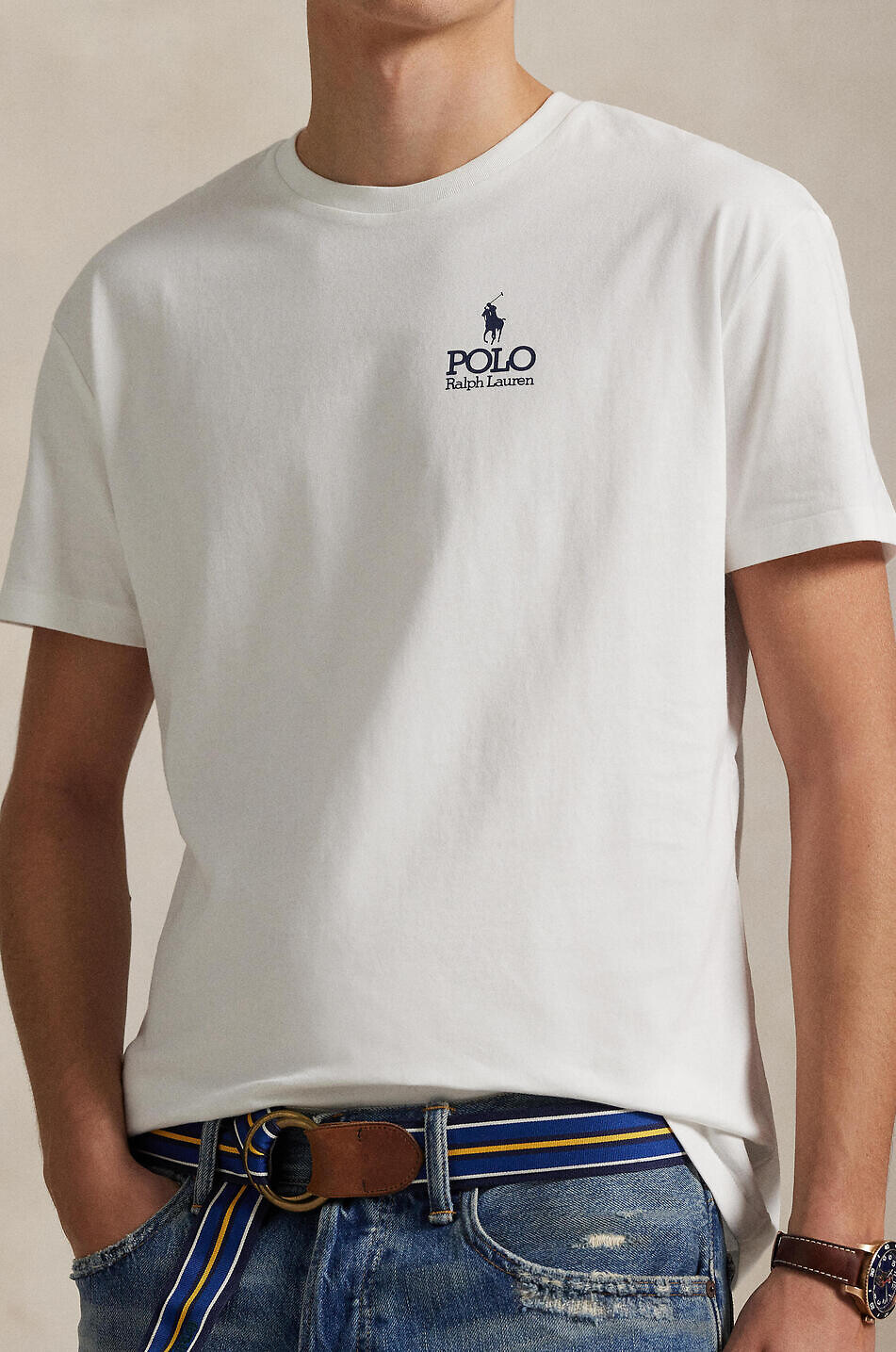 POLO RALPH LAUREN Kurzarm-T-Shirt Classic Fit Vintage Logo Herren WEISS 5