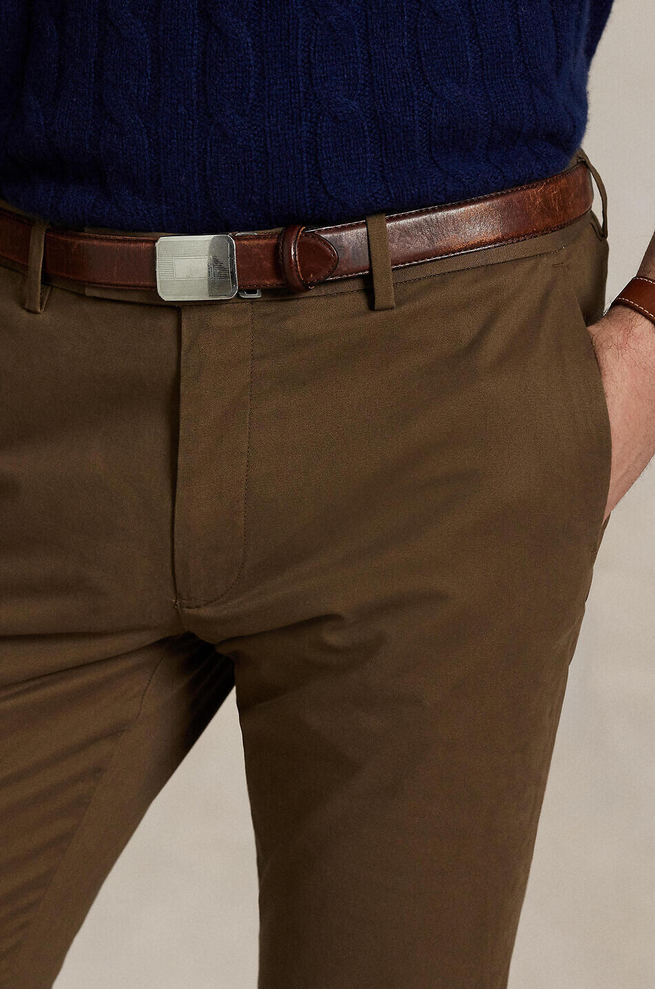 POLO RALPH LAUREN Cotton stretch slim fit chino trousers Men BROWN 4