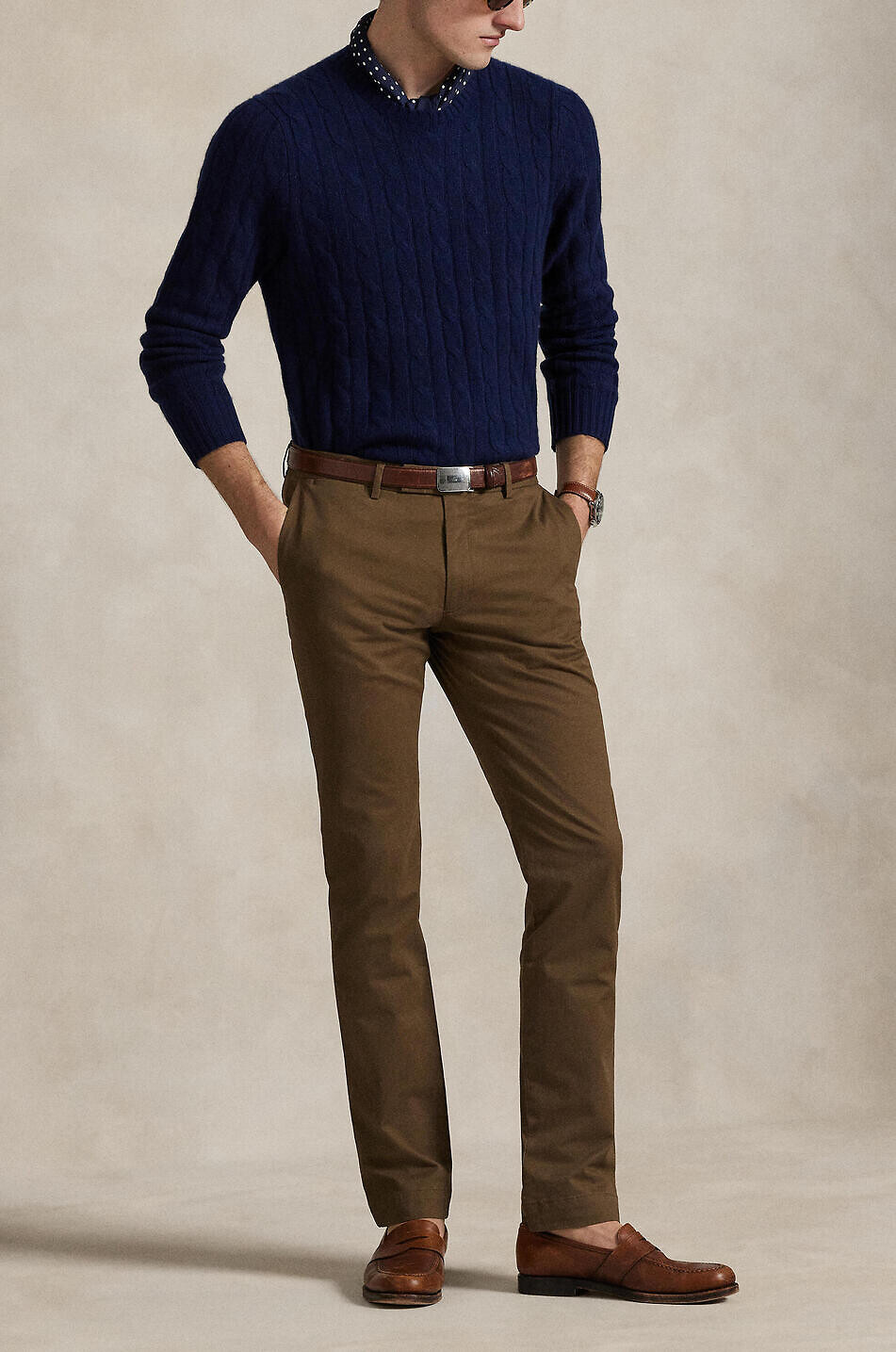 POLO RALPH LAUREN Cotton stretch slim fit chino trousers Men BROWN 5