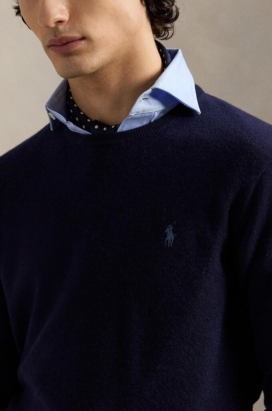 POLO RALPH LAUREN Pony crewneck fine-gauge wool jumper Men DARK BLUE 5