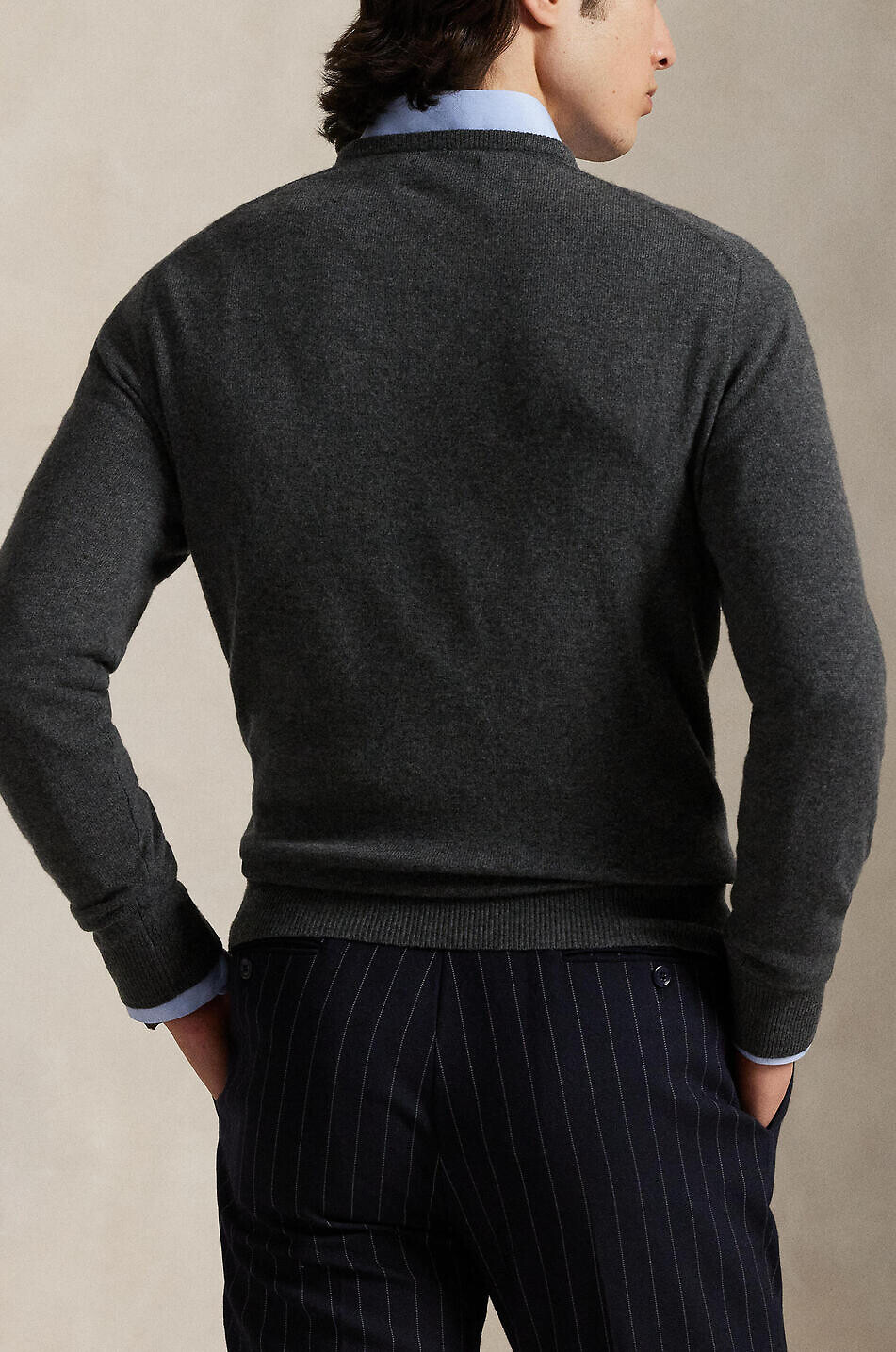POLO RALPH LAUREN Pony crewneck fine-gauge wool jumper Men DARK GREY 4