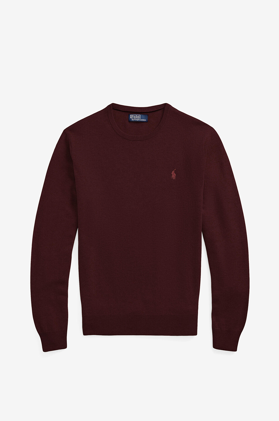 Pull fin à col rond en laine Pony POLO RALPH LAUREN ROUGE