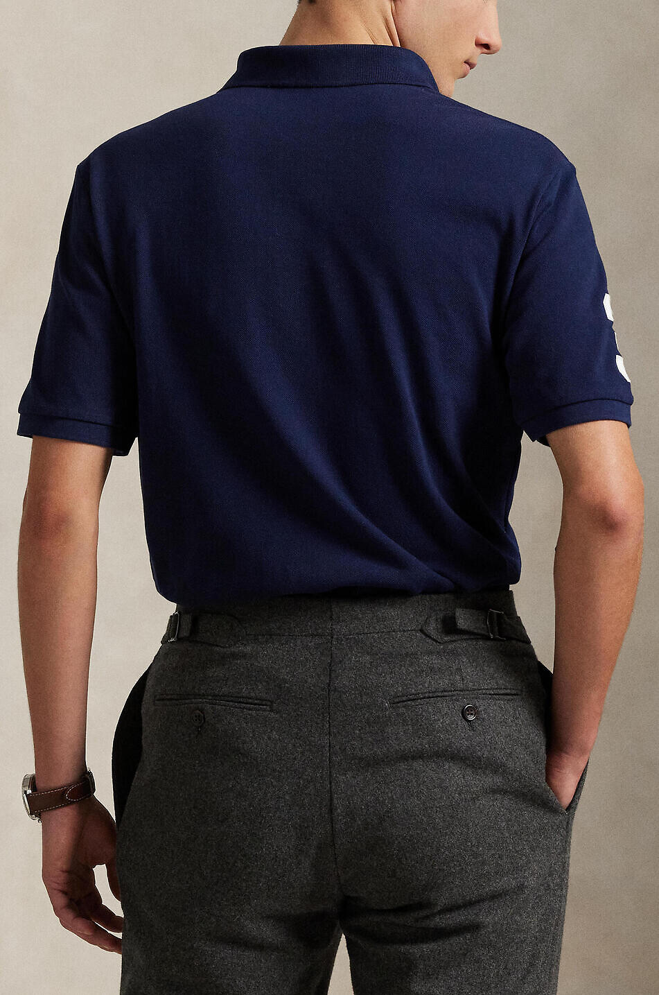 POLO RALPH LAUREN Kurzarm-Polohemd Custom Slim Fit 20th Anniversary Herren DUNKELBLAU 3