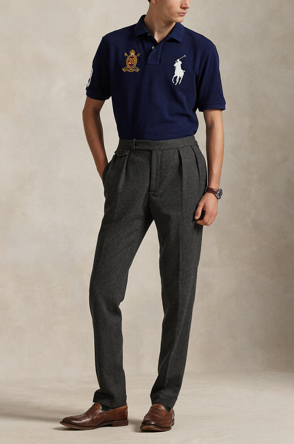 POLO RALPH LAUREN Kurzarm-Polohemd Custom Slim Fit 20th Anniversary Herren DUNKELBLAU 4