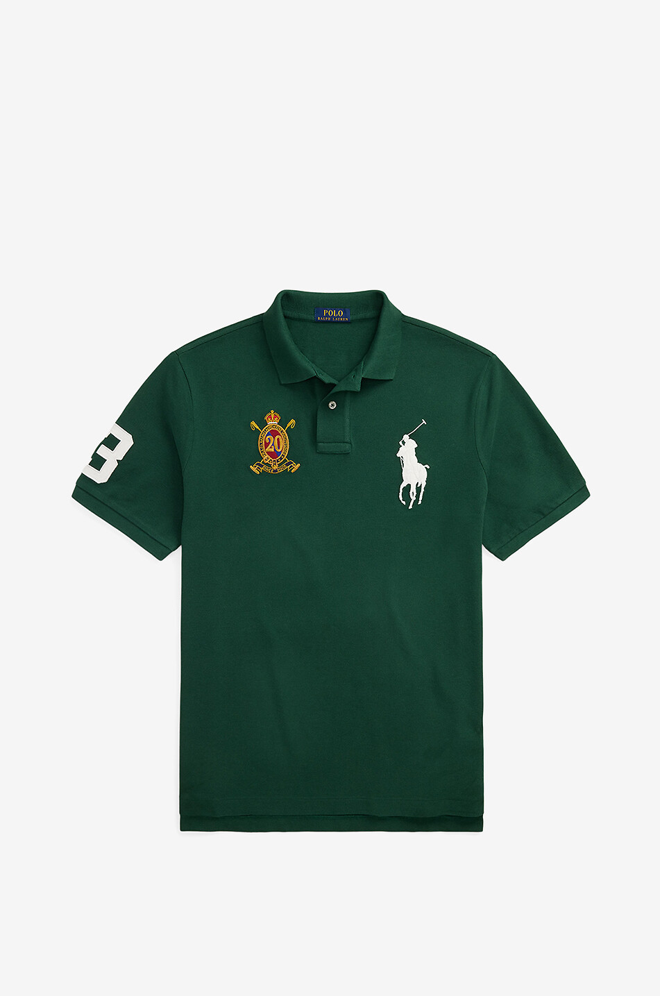 POLO RALPH LAUREN Kurzarm-Polohemd Custom Slim Fit 20th Anniversary Herren DUNKELGRÜN 1