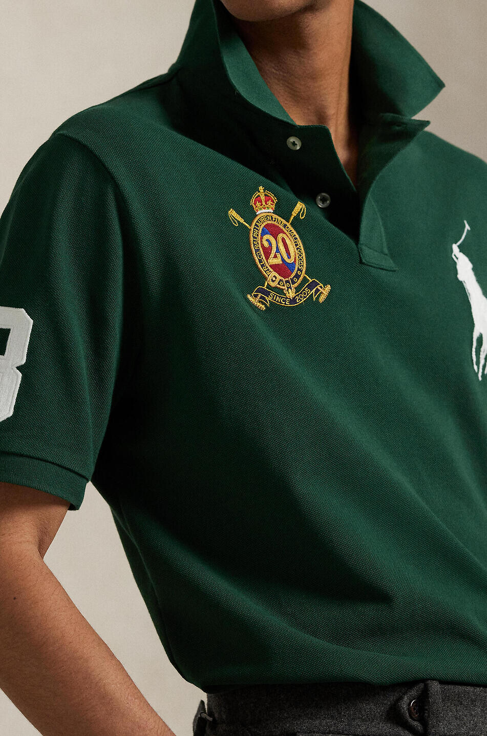 POLO RALPH LAUREN Kurzarm-Polohemd Custom Slim Fit 20th Anniversary Herren DUNKELGRÜN 5