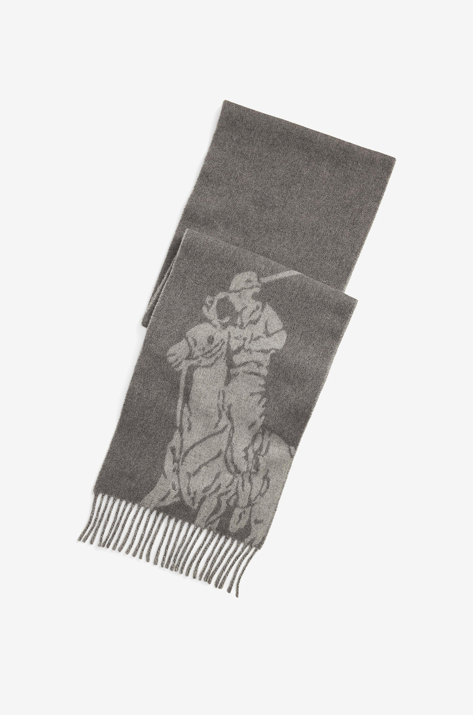 POLO RALPH LAUREN Écharpe tissée en laine mélangée Big Pony Homme GRIS 2