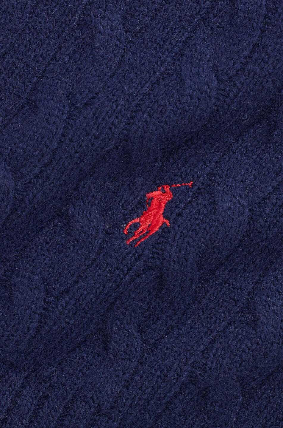 POLO RALPH LAUREN Écharpe en maille torsadée de laine mérinos Pony Homme BLEU FONCE 2