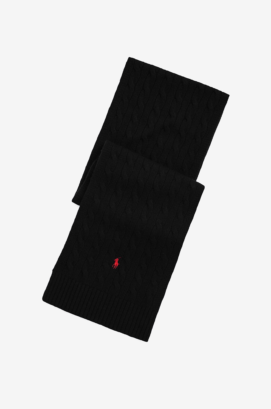 POLO RALPH LAUREN Écharpe en maille torsadée de laine mérinos Pony Homme NOIR 1
