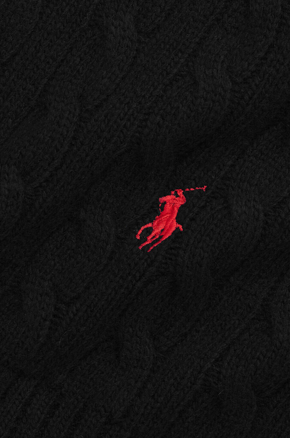 POLO RALPH LAUREN Écharpe en maille torsadée de laine mérinos Pony Homme NOIR 2