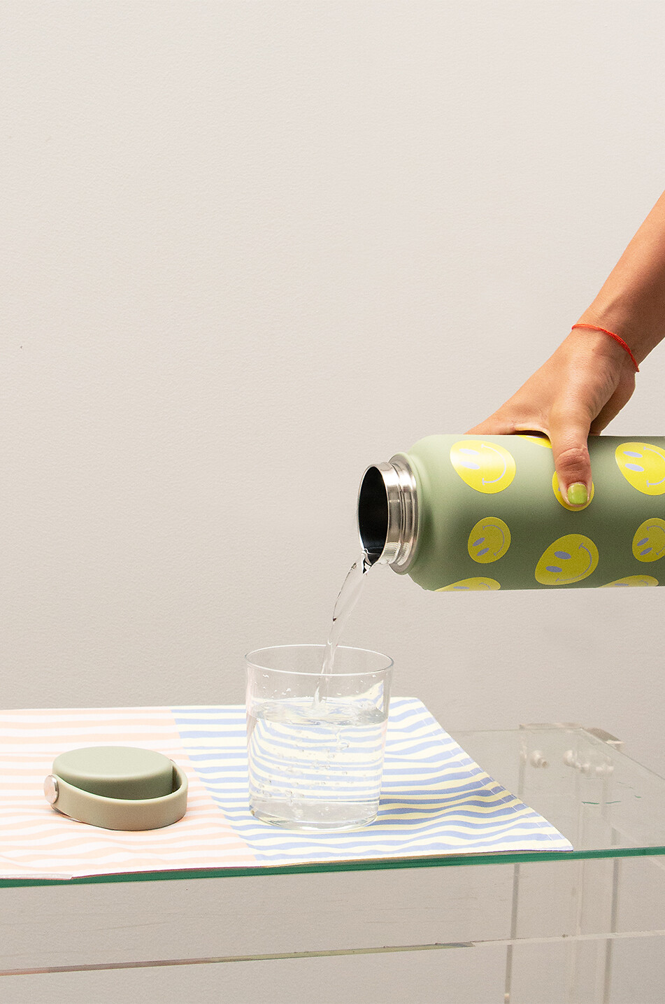 HELIO FERRETTI Bedruckte Trinkflasche Smiley - 1L Haus GRÜN 3