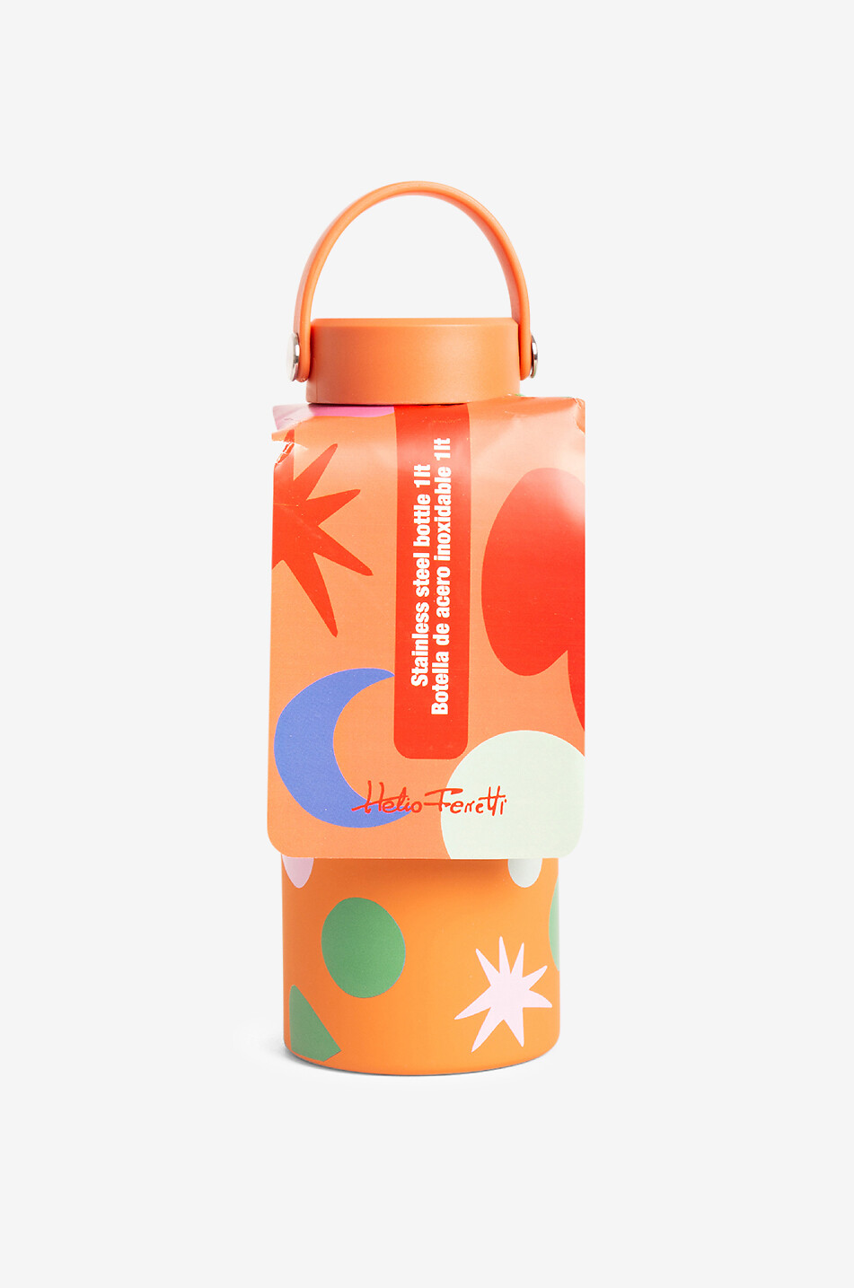 HELIO FERRETTI Playful striped water bottle - 1L Home ORANGE 2