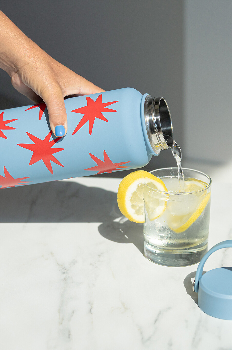 HELIO FERRETTI Bedruckte Trinkflasche Polar Star - 1L Haus HELLBLAU 3