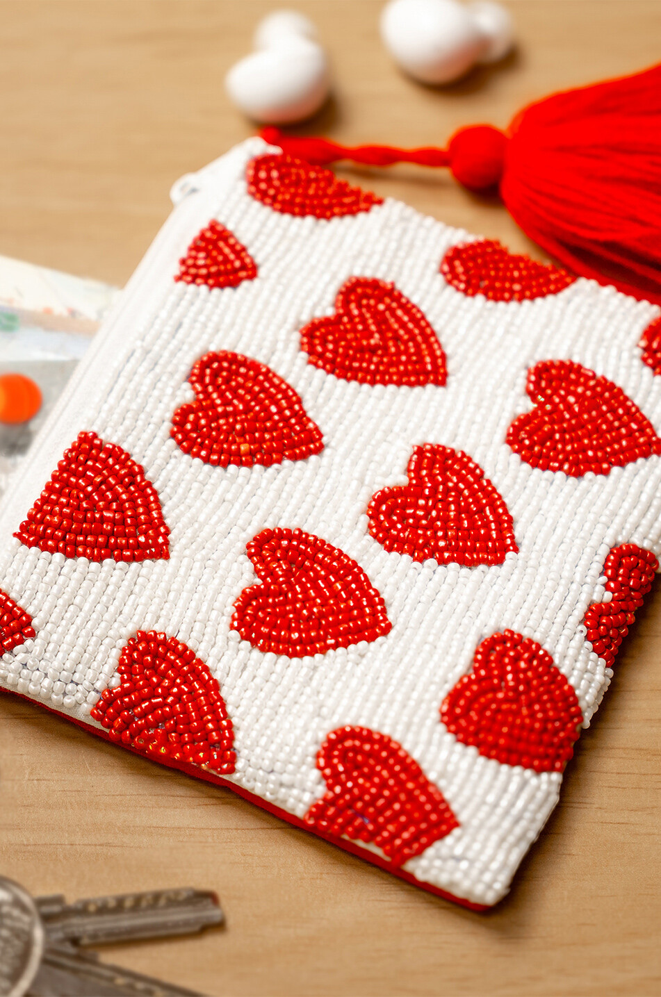 Pochette motif coeurs Small Love is in the Air