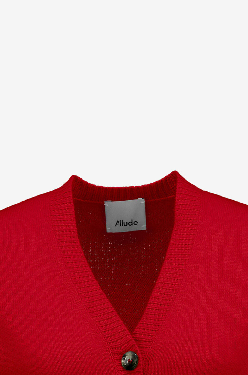 ALLUDE Geknöpfter V-Kragen-Cardigan aus Kaschmir mit Taschen Damen ROT 3