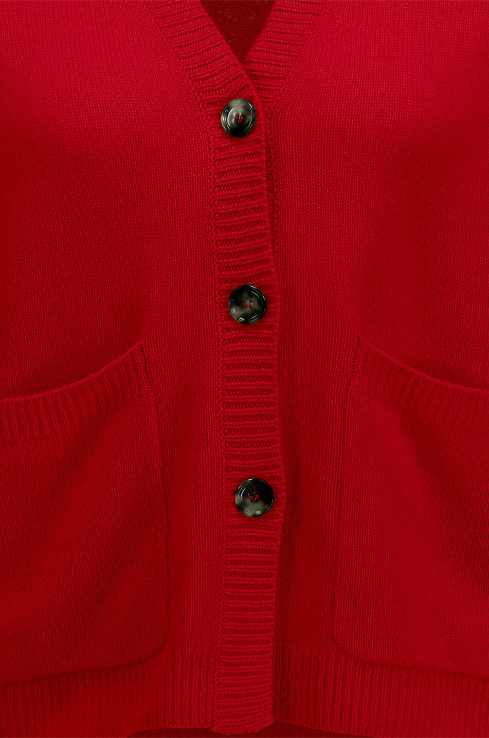 ALLUDE Geknöpfter V-Kragen-Cardigan aus Kaschmir mit Taschen Damen ROT 4