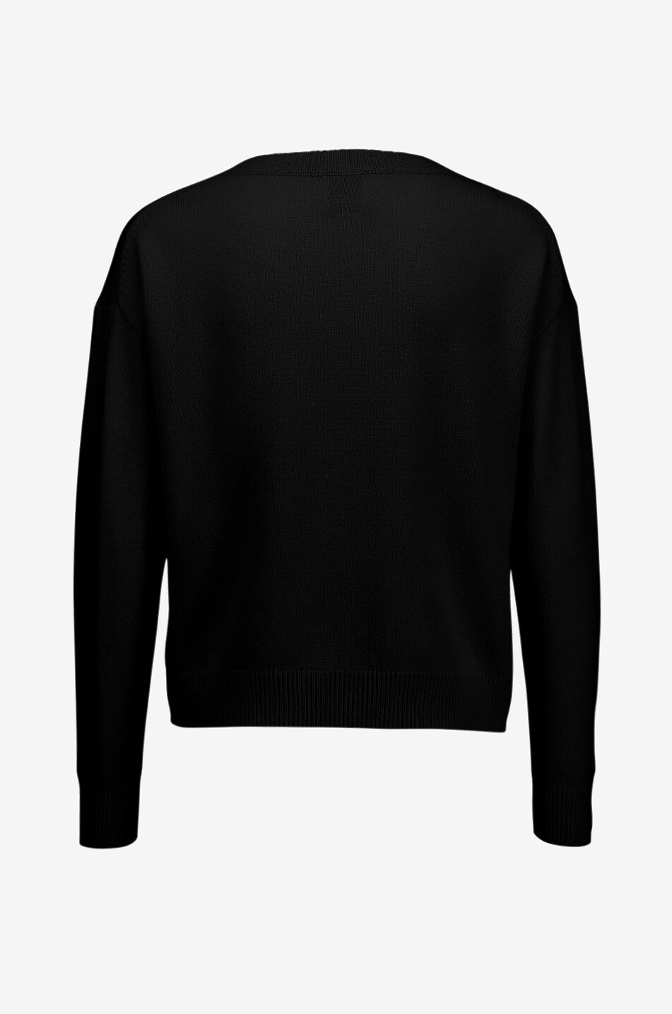 ALLUDE Pull col rond en cachemire Femme NOIR 2