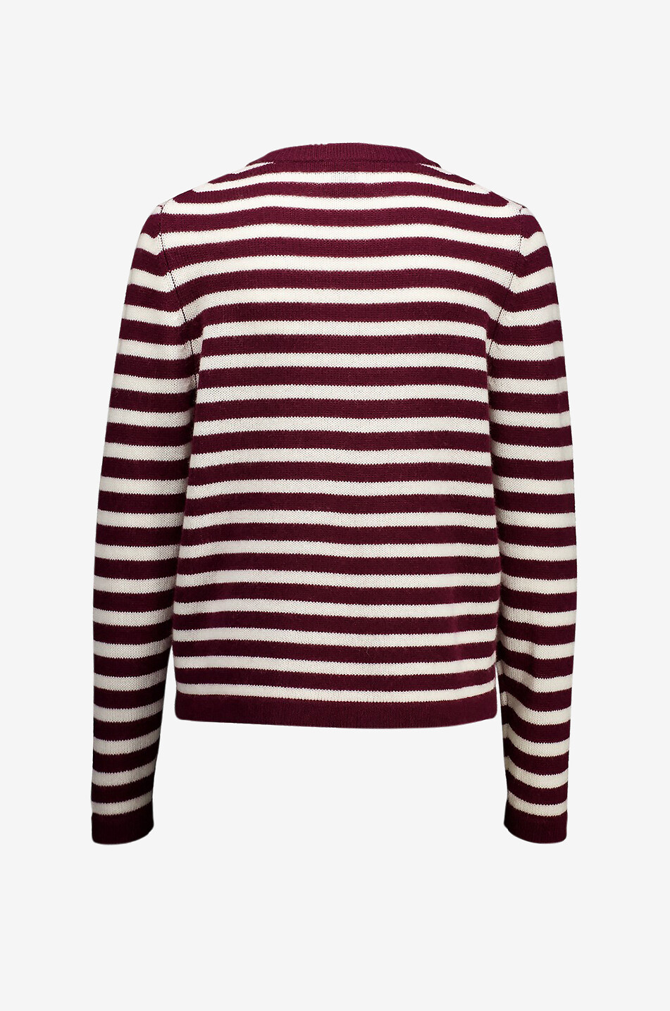 ALLUDE Striped wool and cashmere round neck jumper Women DARK RED 2