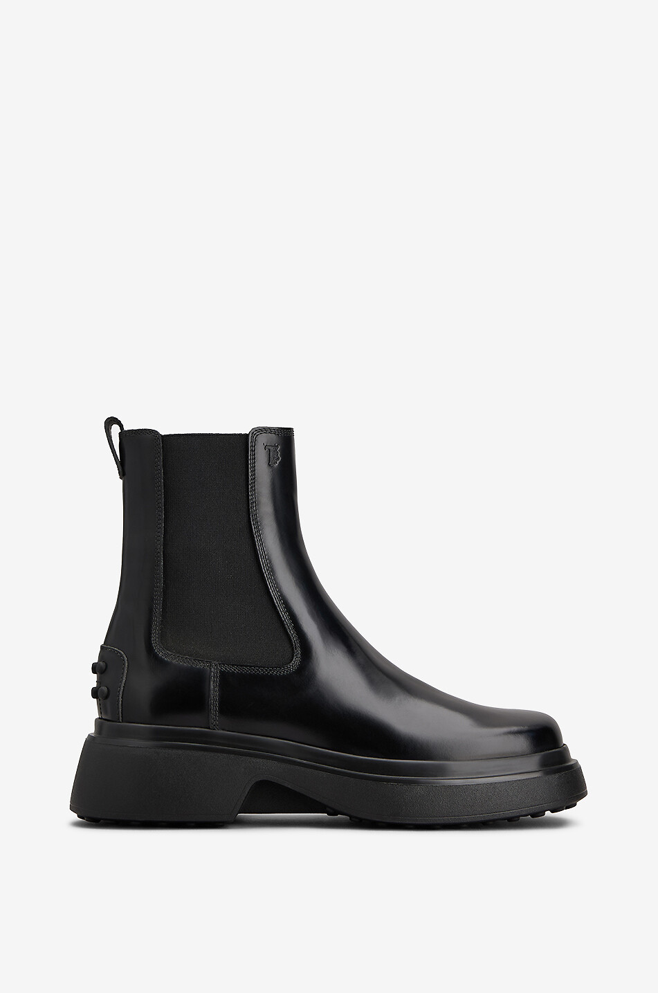 TOD'S Chelsea-Stiefeletten aus gebürstetem Leder Gommino Damen SCHWARZ 1