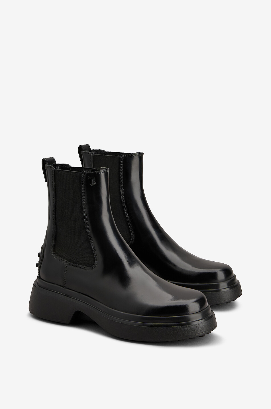 TOD'S Chelsea-Stiefeletten aus gebürstetem Leder Gommino Damen SCHWARZ 2