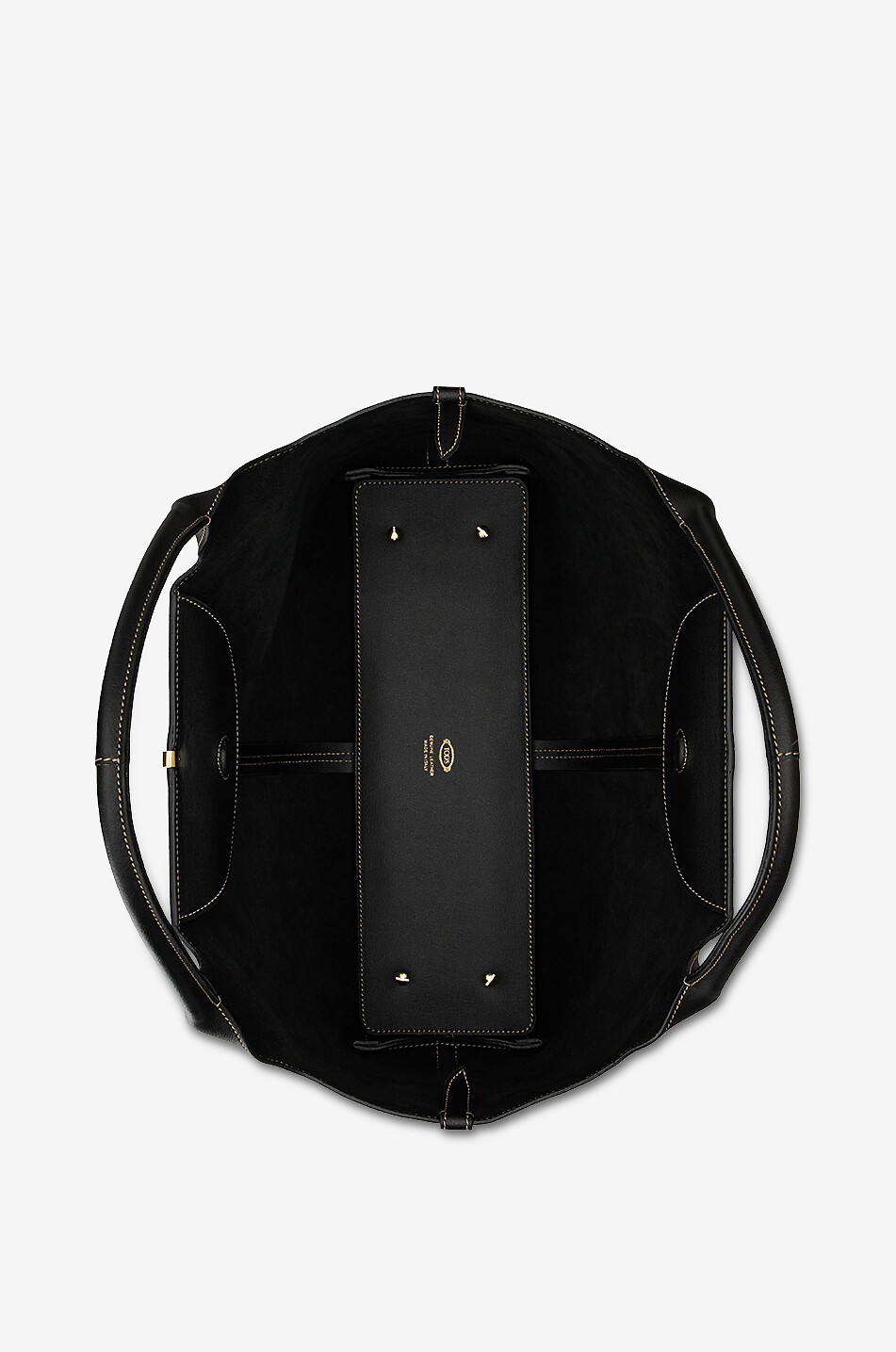 TOD'S Shopping Medium-Petit grained leather tote bag Women BLACK 4