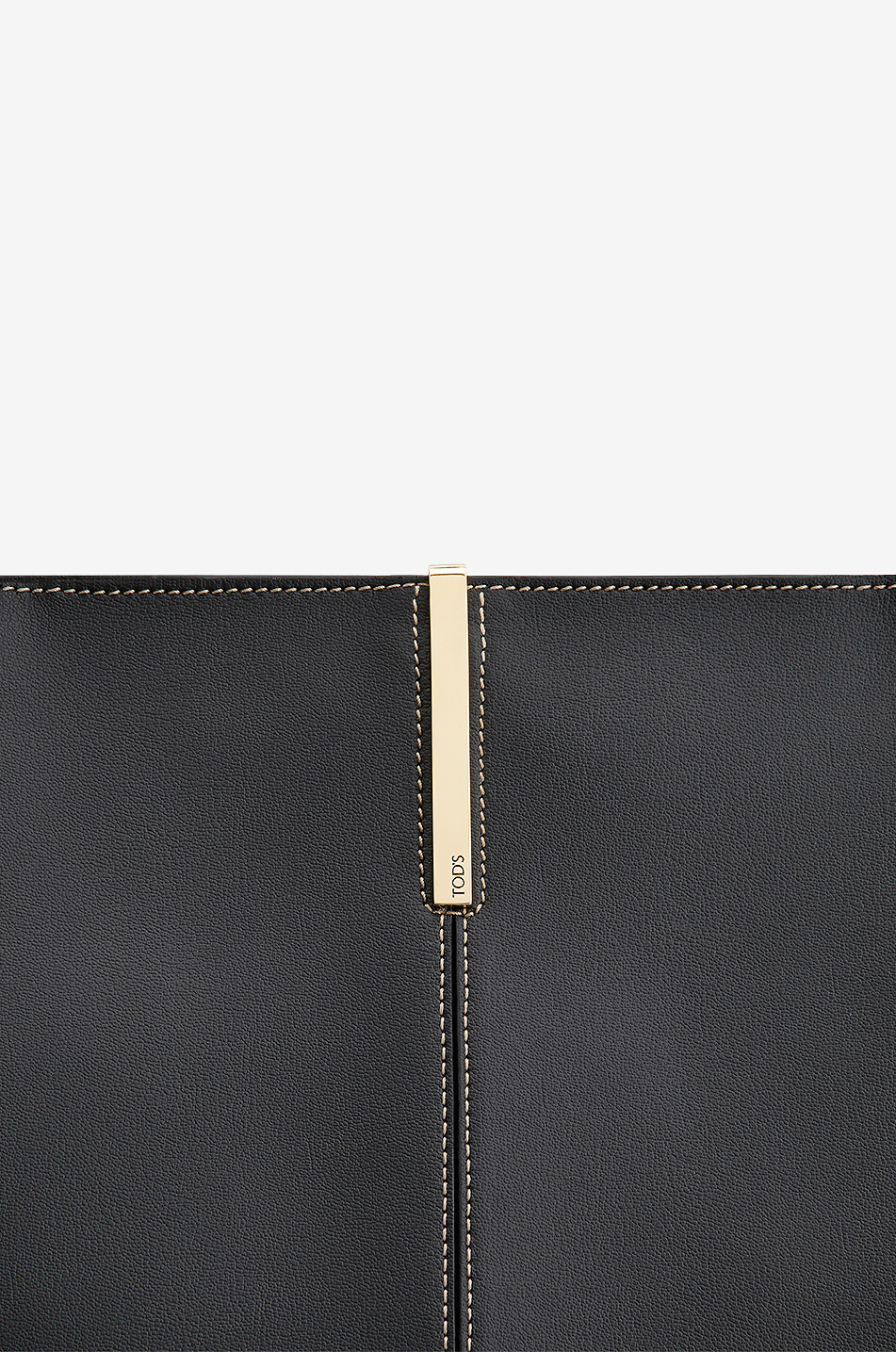 TOD'S Shopping Medium-Petit grained leather tote bag Women BLACK 5