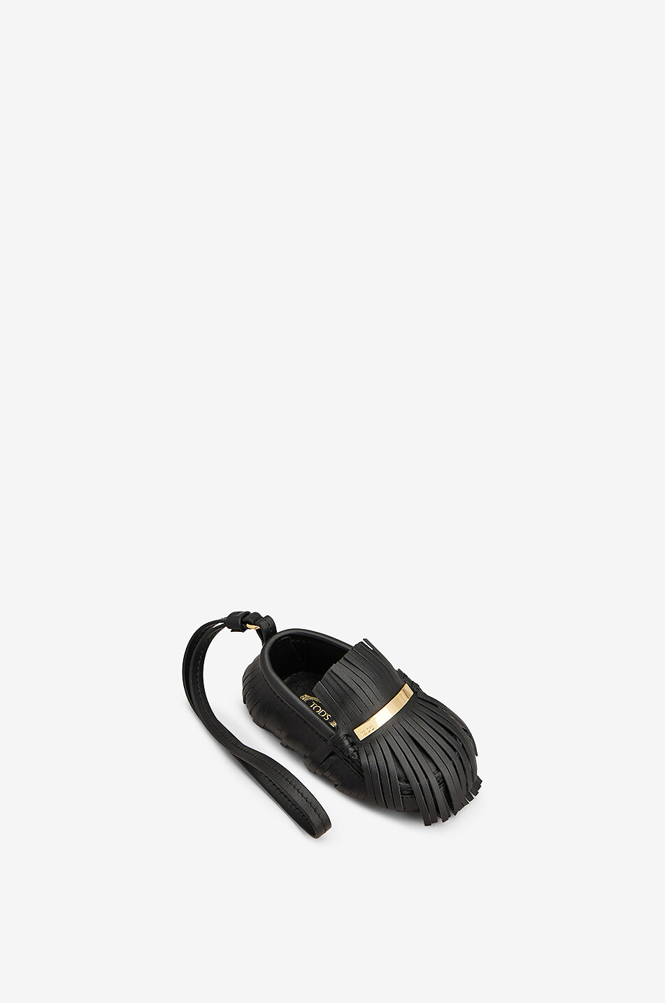 TOD'S Charm pour sac à main en cuir à franges Gommino Femme NOIR 1