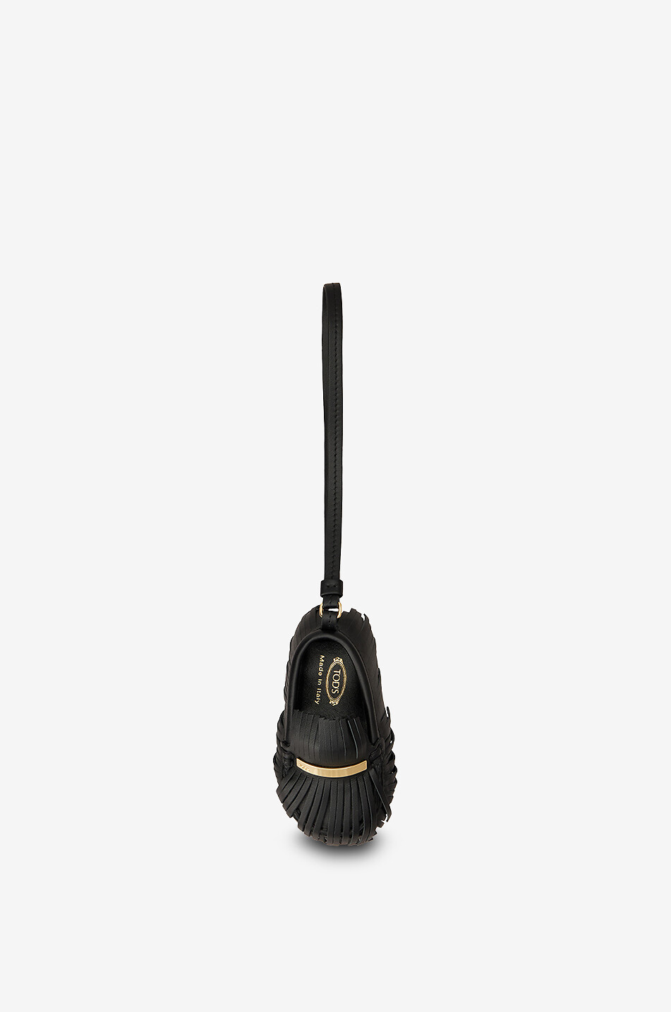TOD'S Charm pour sac à main en cuir à franges Gommino Femme NOIR 2