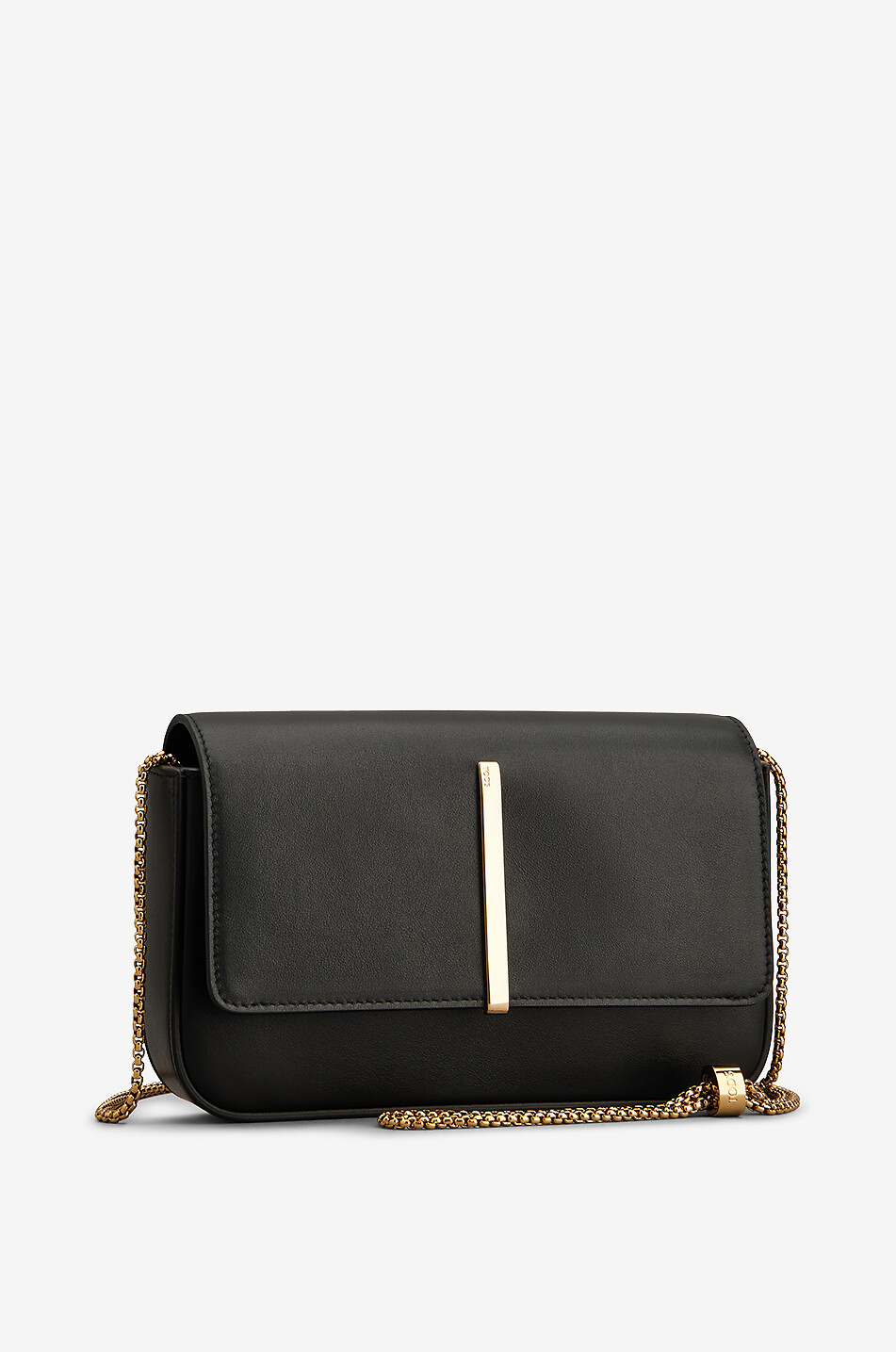 TOD'S Sac porté épaule en cuir lisse Mini Flap Femme NOIR 2