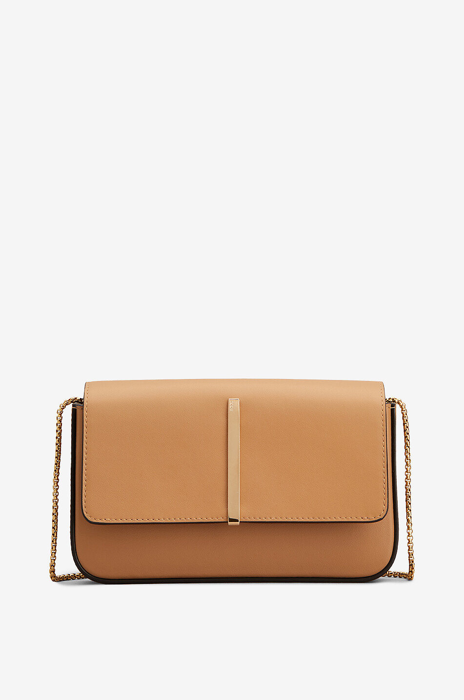 TOD'S Sac porté épaule en cuir lisse Mini Flap Femme CAMEL 1