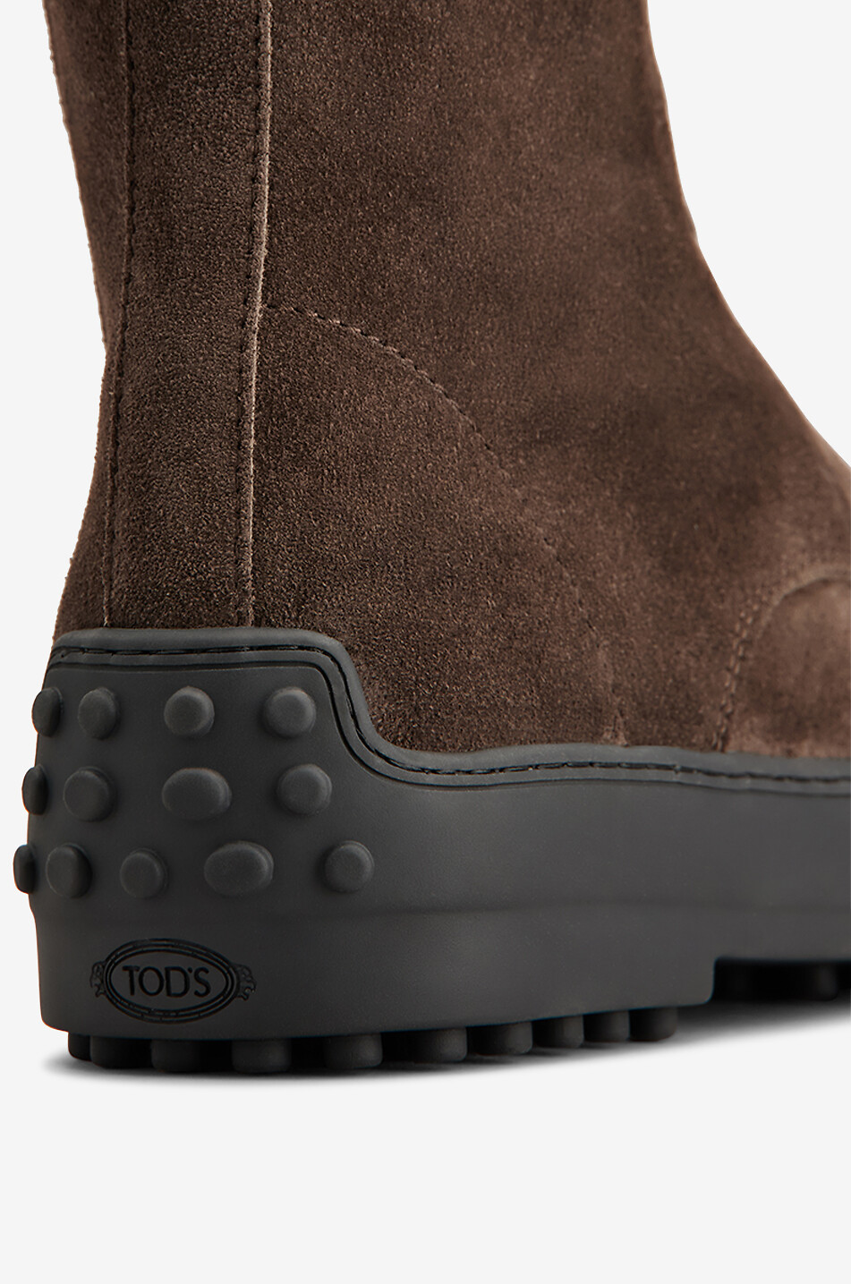 TOD'S Gommino flat suede lace-up ankle boots Women DARK BROWN 5