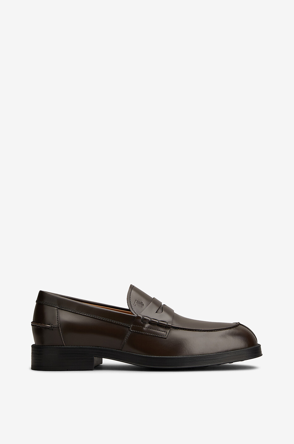 TOD'S Glossy leather loafers Men DARK BROWN 1