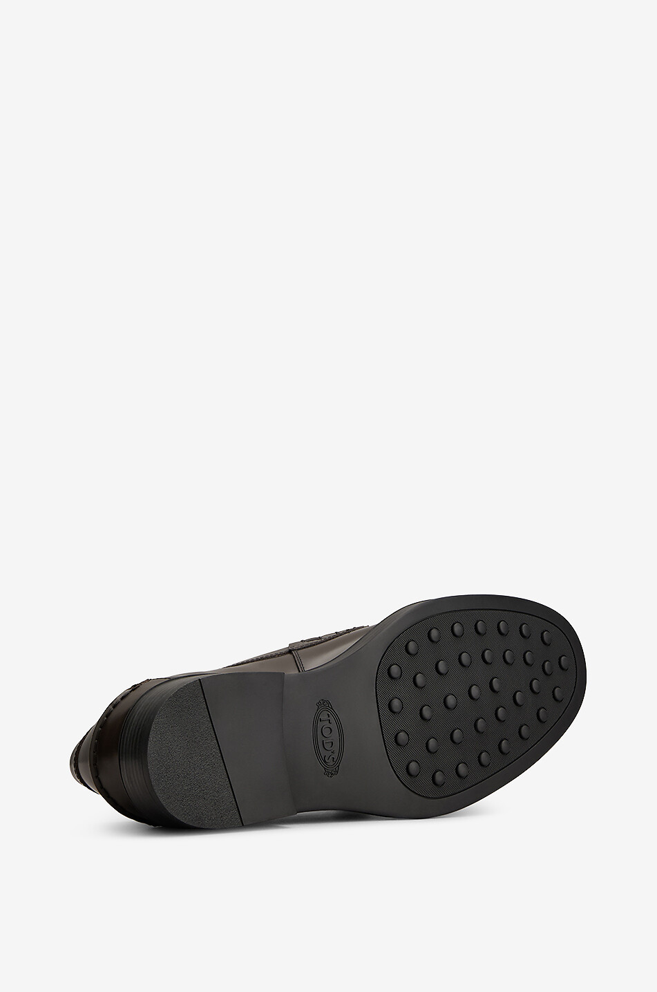 TOD'S Glossy leather loafers Men DARK BROWN 5
