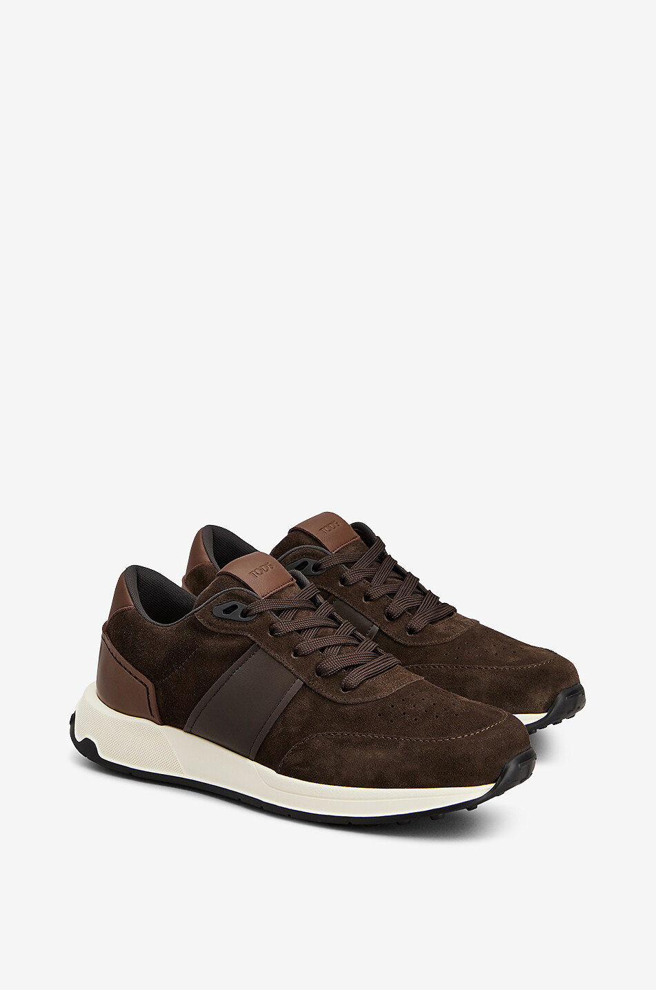 TOD'S Schnürsneakers aus Wild- und Glattleder Gommini Herren DUNKELBRAUN 2