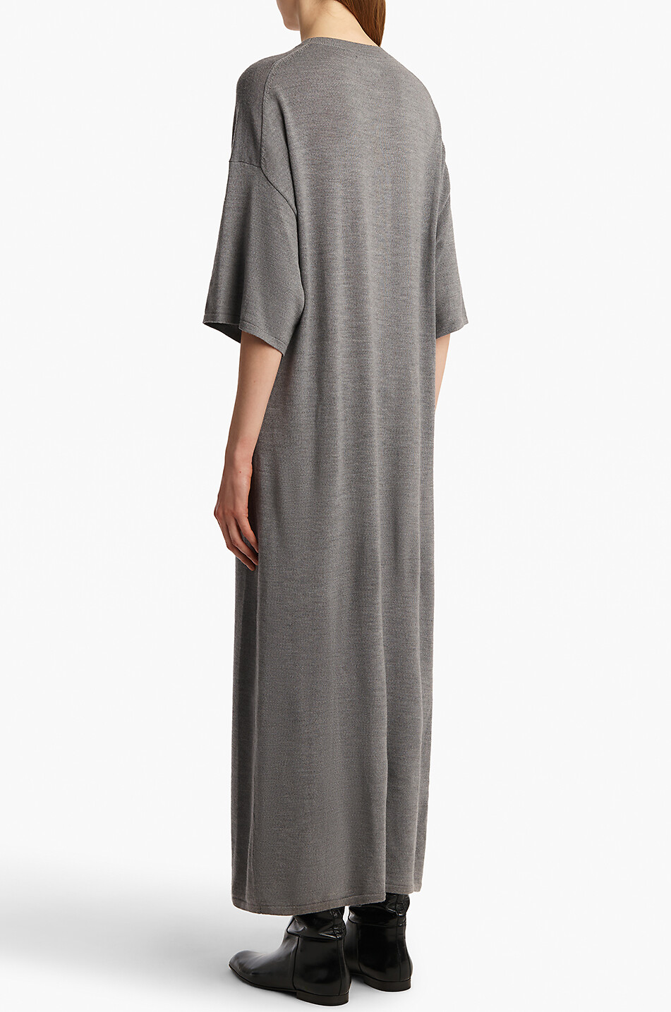 KHAITE Langes Kleid aus Merinowolle Bindi Damen GRAU 3