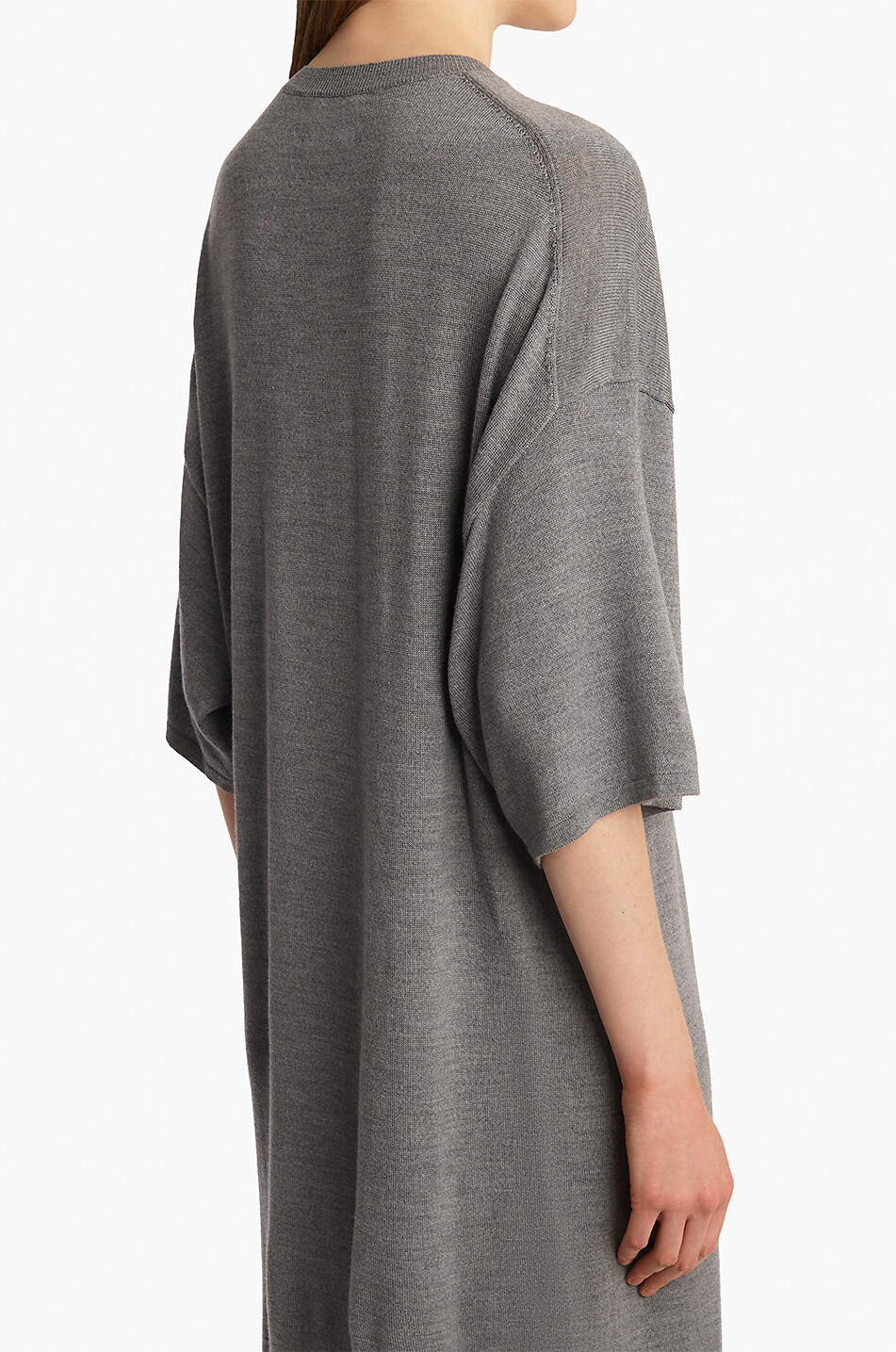 KHAITE Langes Kleid aus Merinowolle Bindi Damen GRAU 4