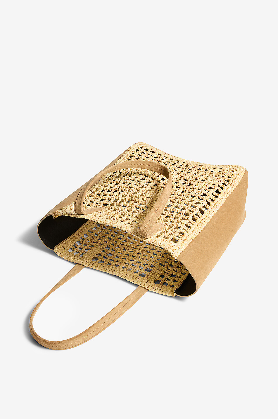 KHAITE Sac cabas en daim et raphia Zoe Small Femme BEIGE 4