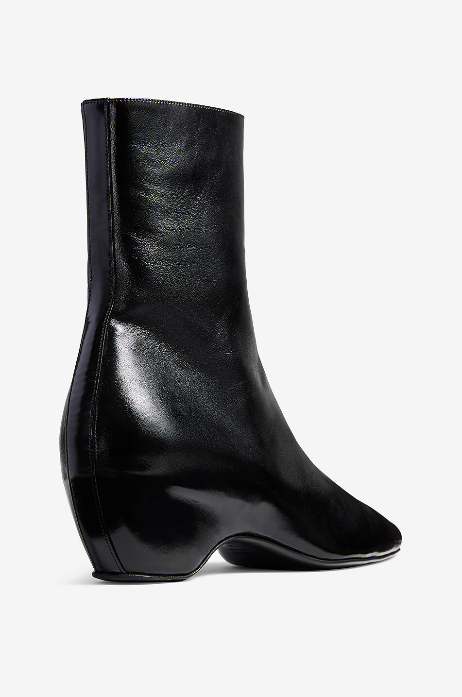 KHAITE Bottines à bout pointu en cuir lisse Sybil 40 Femme NOIR 4