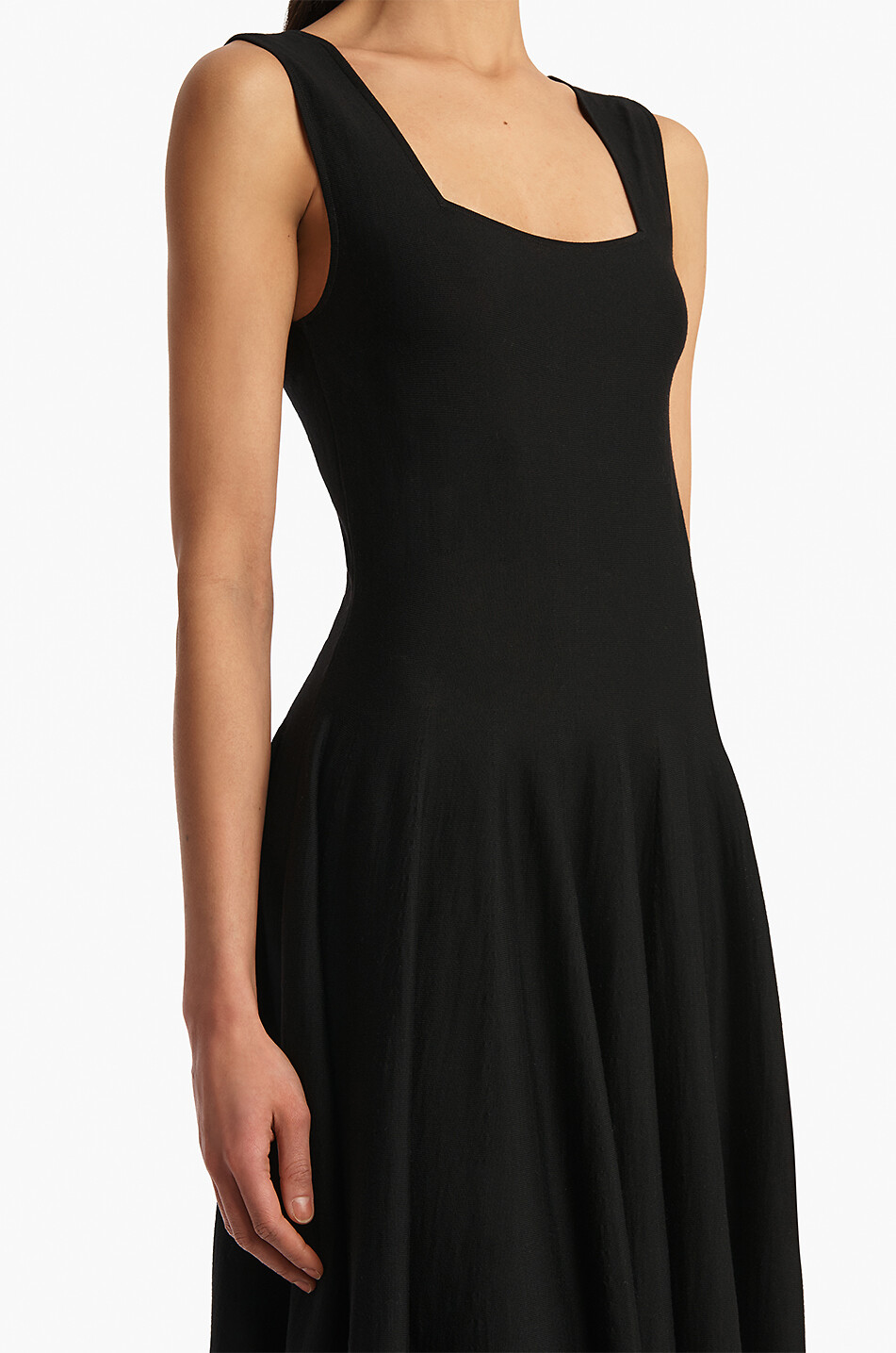 KHAITE Robe longue à bretelles en maille Jodie Femme NOIR 4