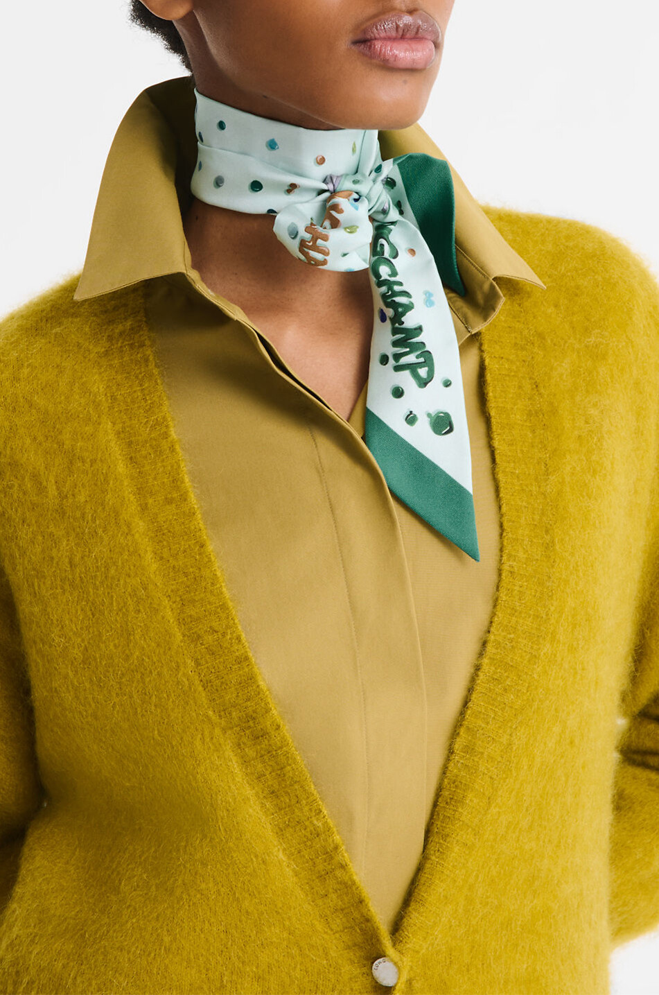 LONGCHAMP Ruban en soie Couleurs de l'Art Femme VERT CLAIR 2