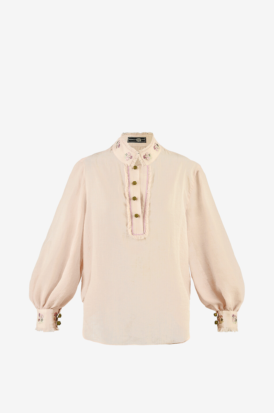 ROSEWATER HOUSE Bestickte Baumwoll-Gaze-Bluse Boteh Damen BEIGE 1