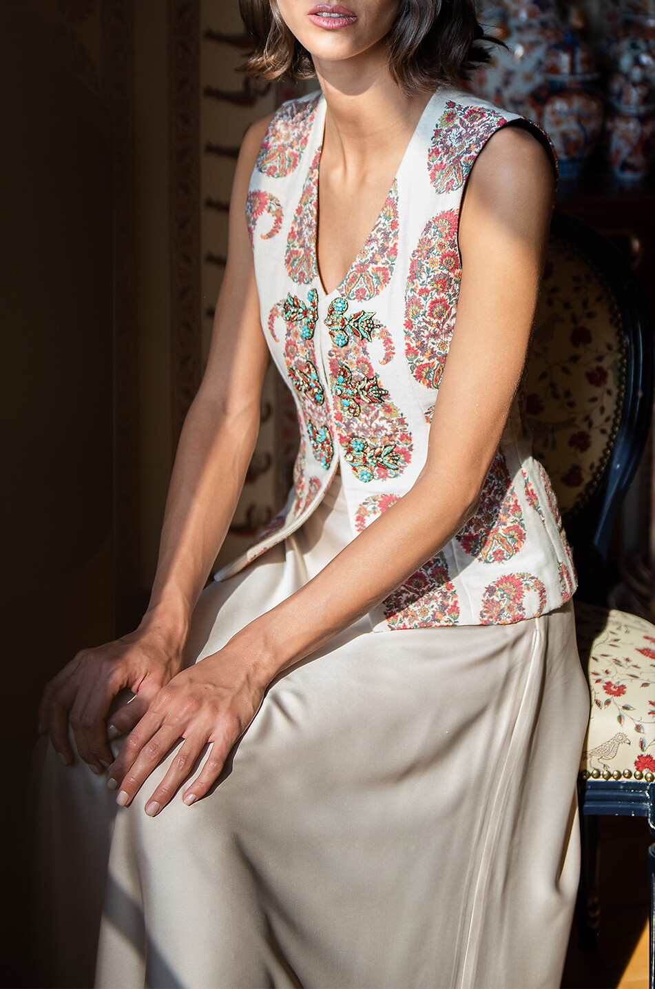 ROSEWATER HOUSE Weste aus Termeh-Paisley-Jacquard Roya Damen BUNT 3
