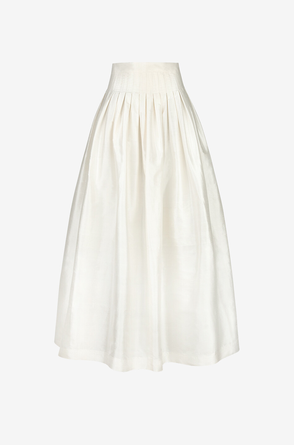 ROSEWATER HOUSE Jupe maxi en taffetas de soie Yass Femme BLANC CASSE 1