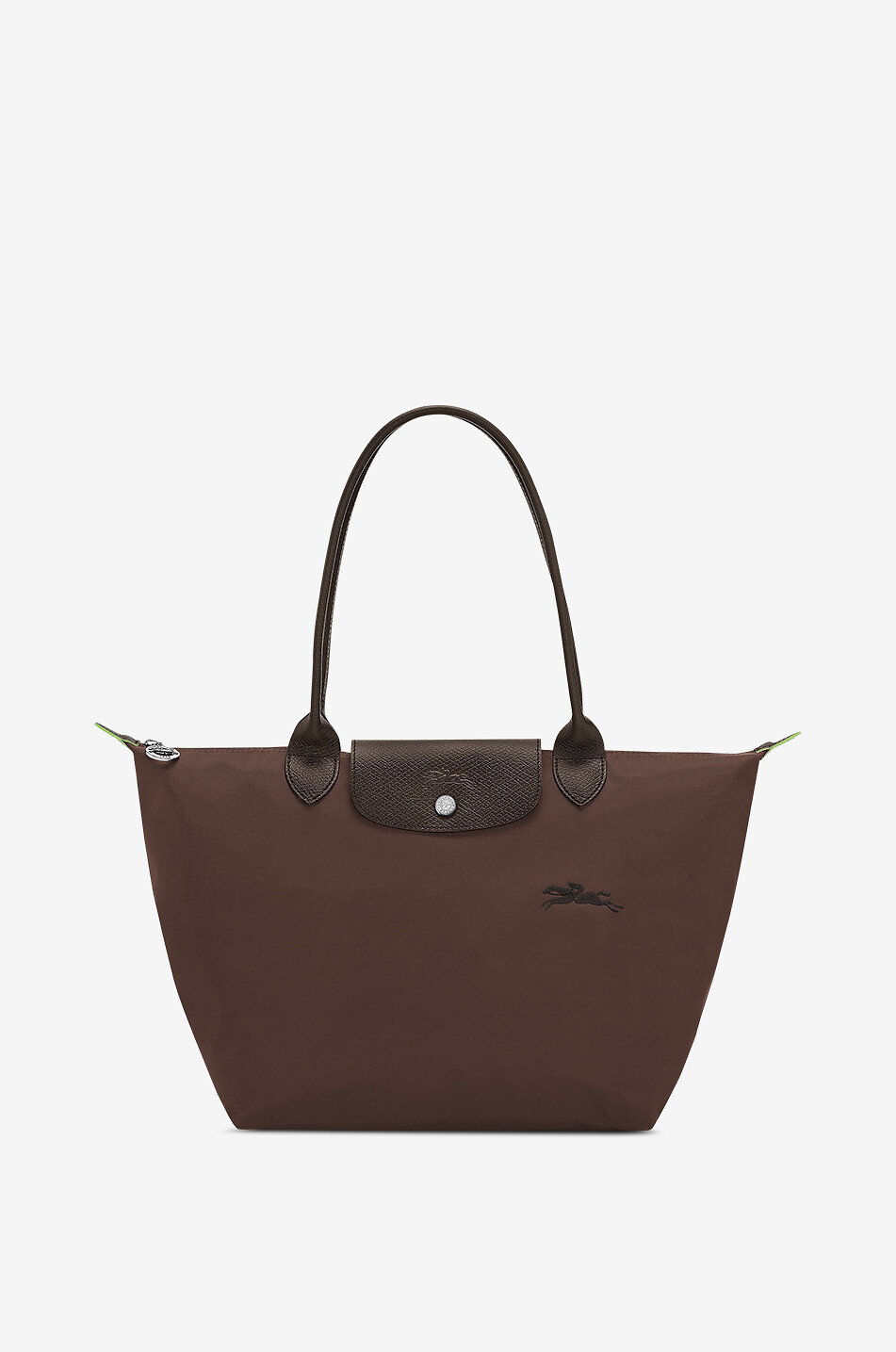 LONGCHAMP Sac shopping en toile recyclée Le Pliage Green M Femme MARRON FONCÉ 1