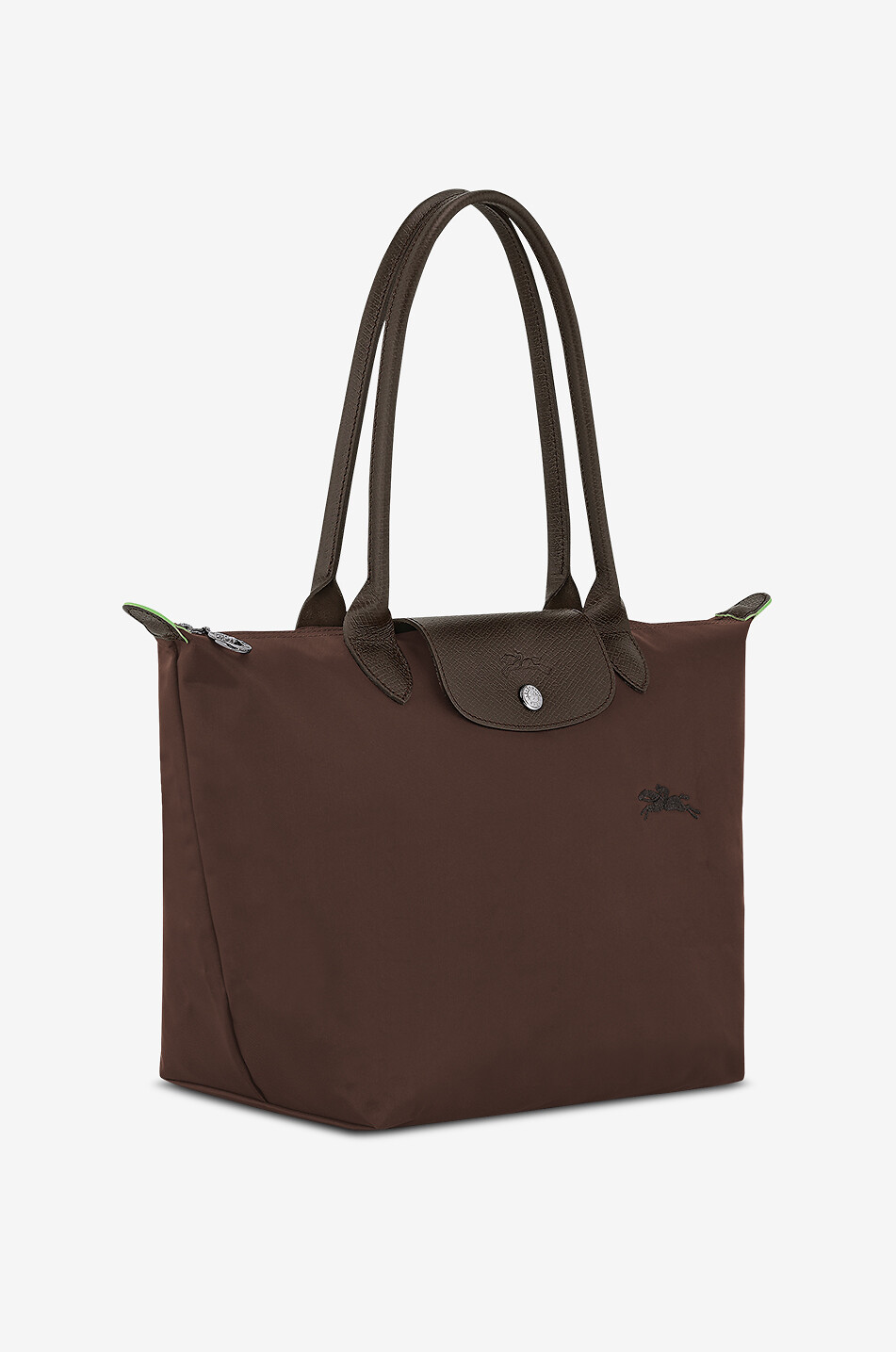 LONGCHAMP Sac shopping en toile recyclée Le Pliage Green M Femme MARRON FONCÉ 2