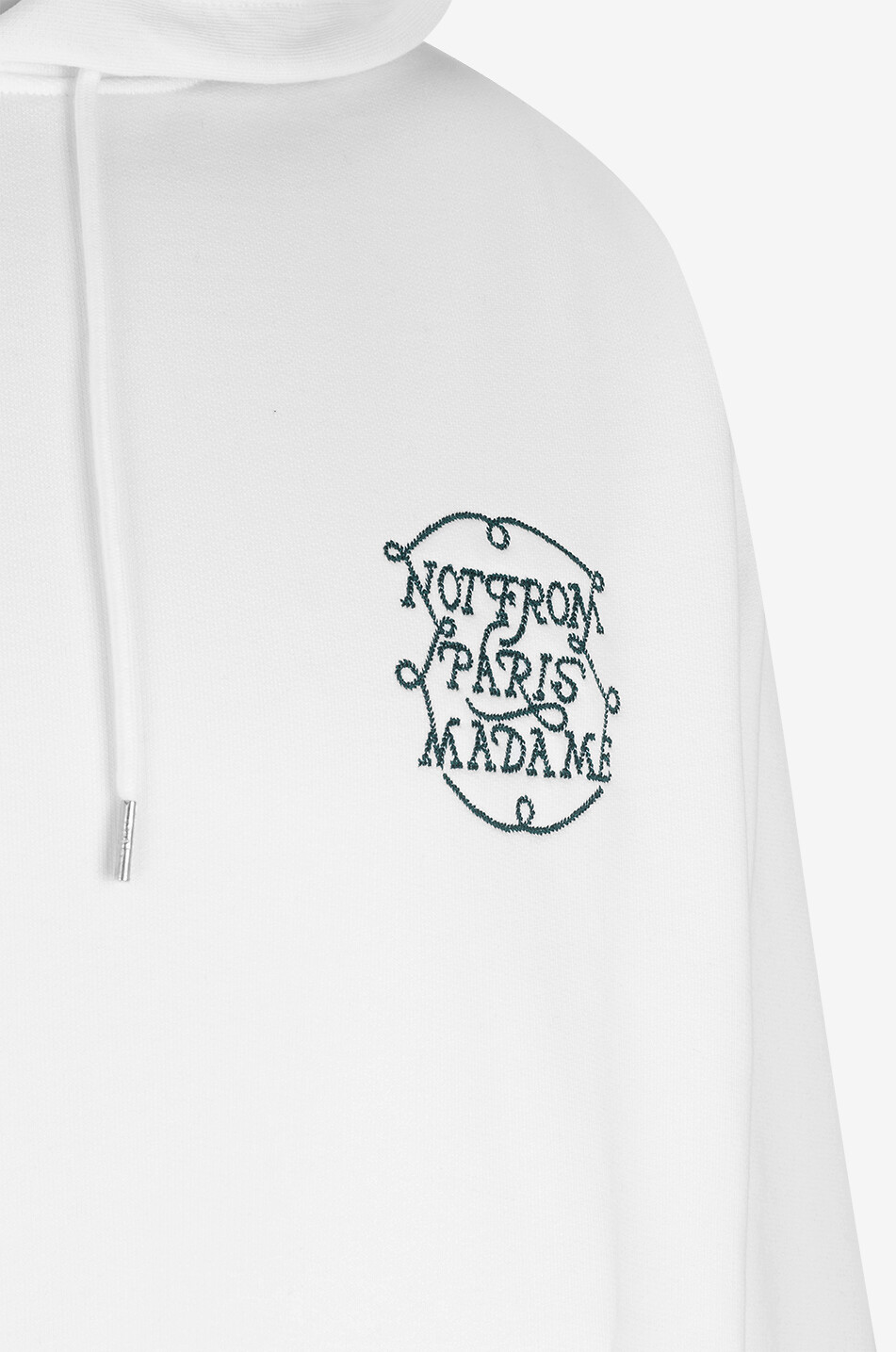 DROLE DE MONSIEUR Sweat-shirt à capuche brodé Le Hoodie Slogan Tresses Homme BLANC CASSE 3