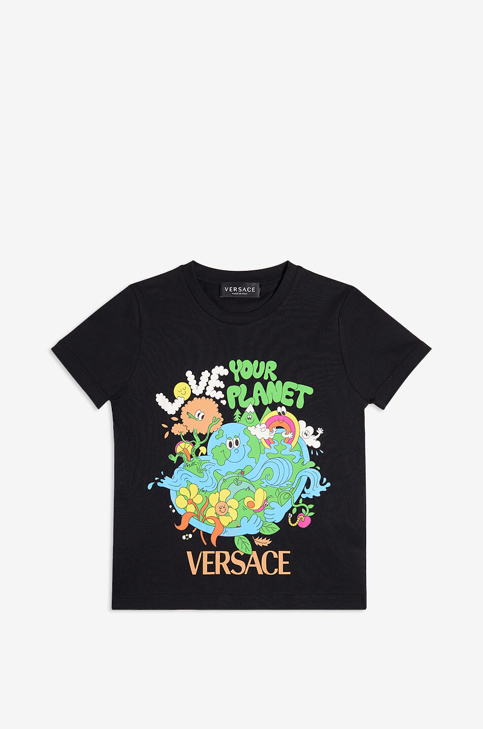 VERSACE T-shirt en coton garçon Love Your Planet Garçon NOIR 1