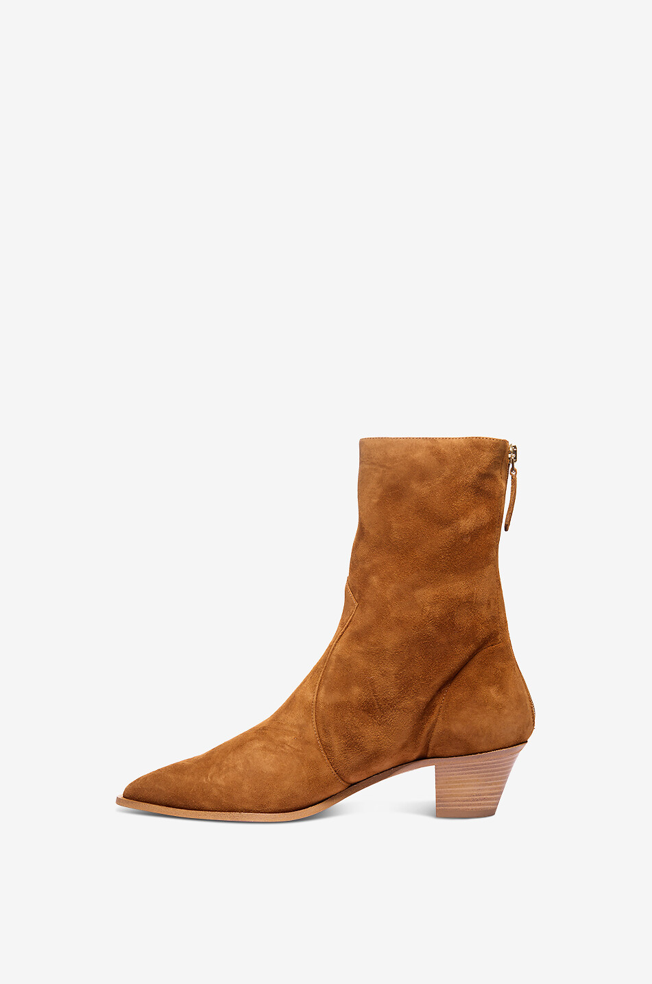 AQUAZZURA Brunswick 45 pointy-toe heeled suede ankle boots Women COGNAC 3